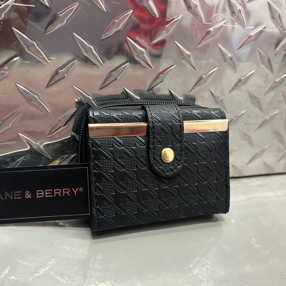 Black Houndstooth Wallet by